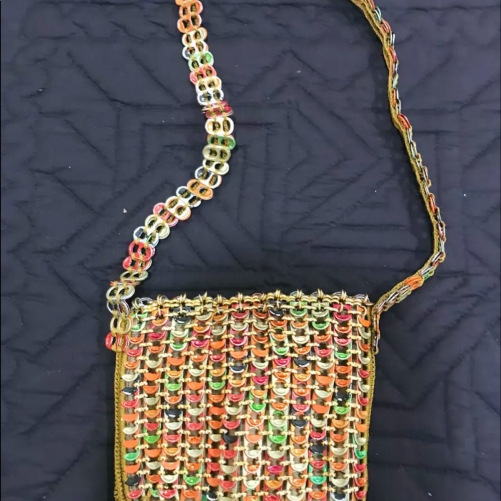 Handmade Crochet Recycled Pop Top Shoulder Bag